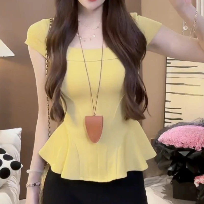 【线条主义】夏季新款小众设计感气质上衣LK2502997