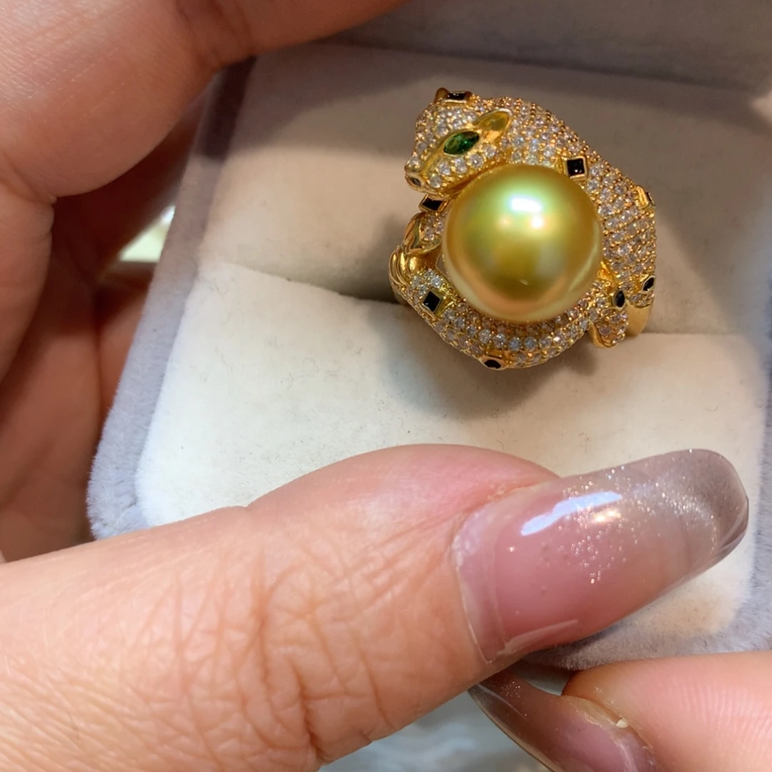 海水珍珠戒指银S925镶嵌