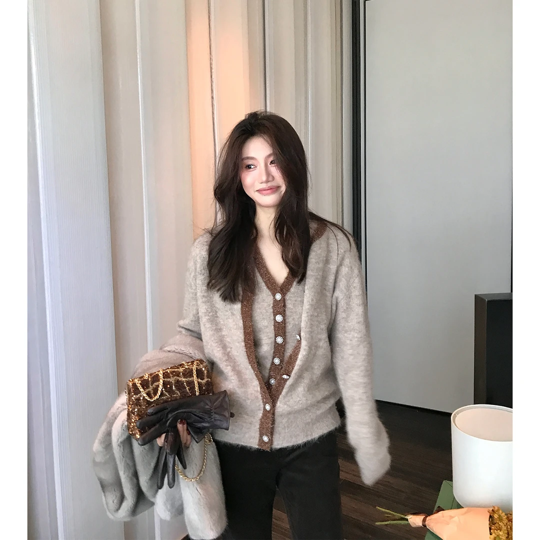 【ALONE SAVOR】龍喜儿 流光瑰梦 小香风羊驼毛H版开衫套装D883