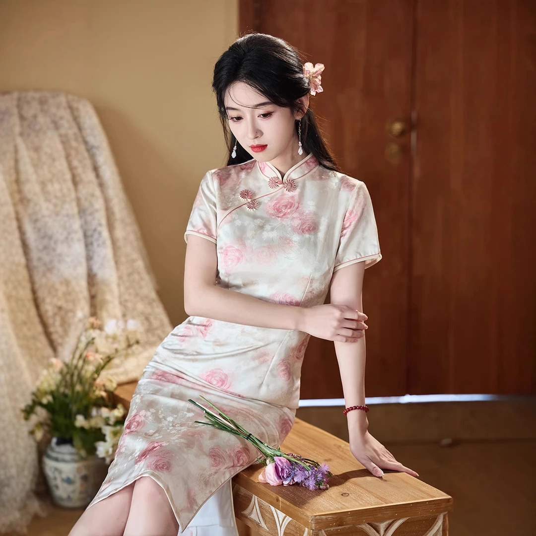 2025年春夏新款改良旗袍日常优雅国风少女清新甜美气质新中式女装