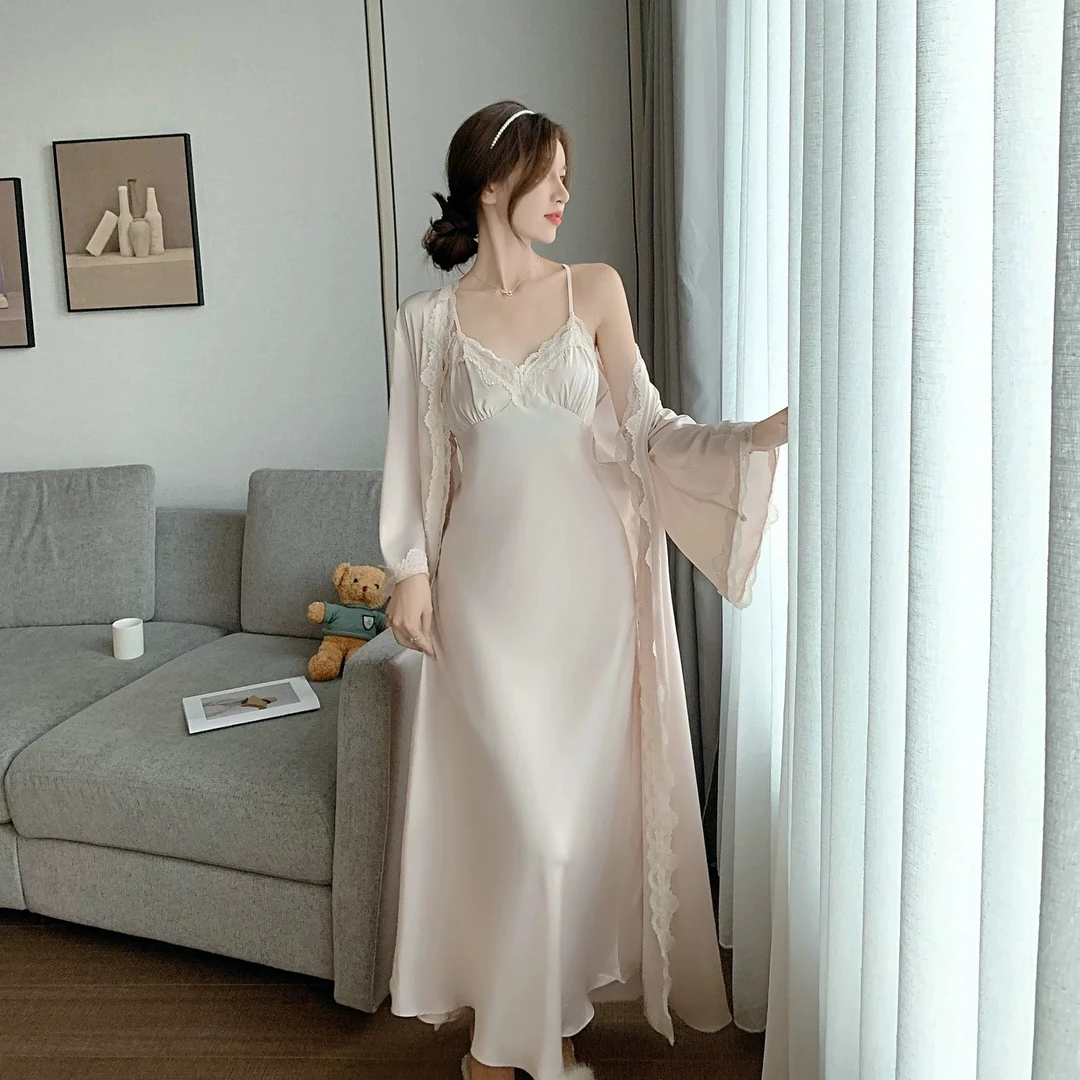 【霓裳羽衣】轻奢高定吊带长款显瘦夏季睡裙家居服性感睡裙后妈裙