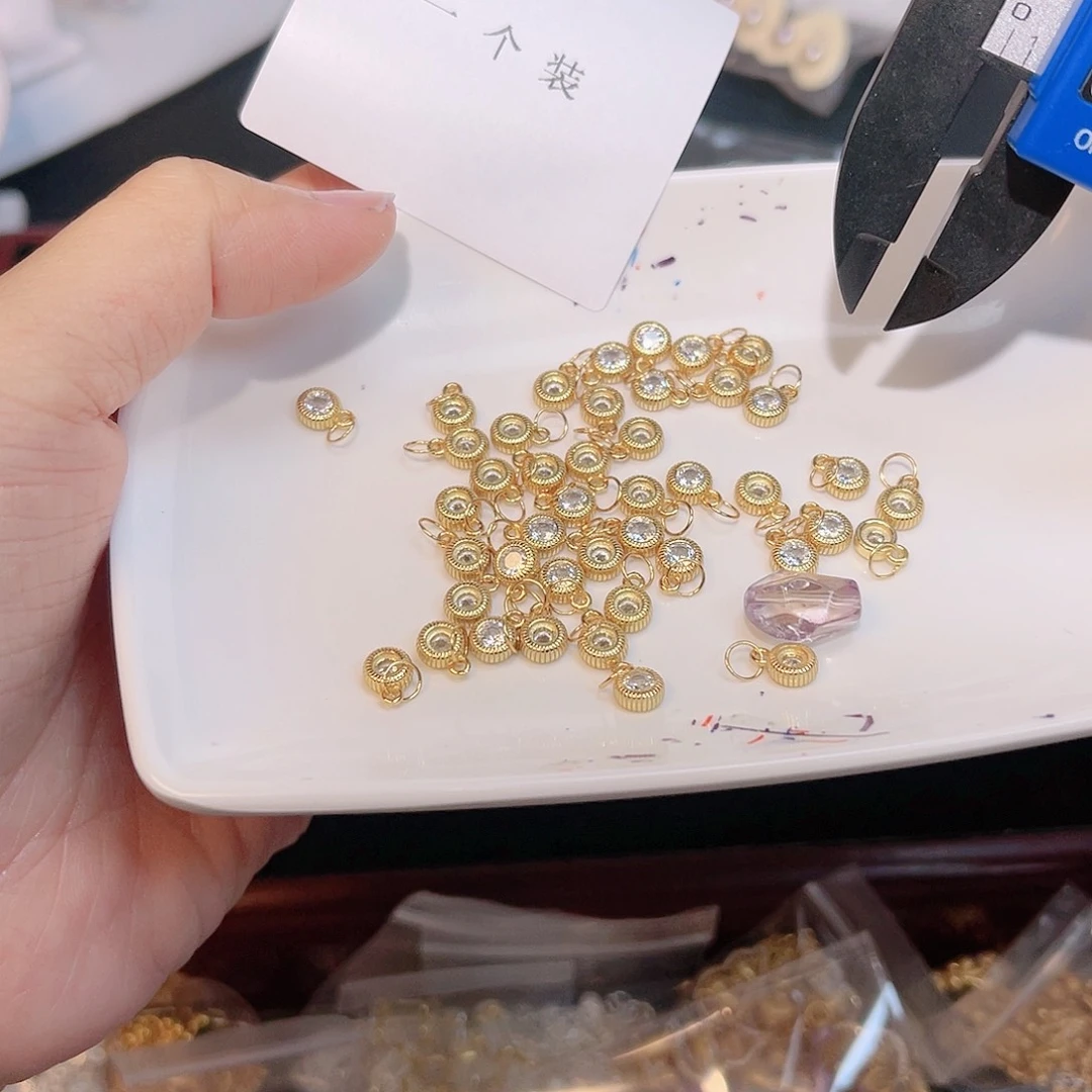 紫晶珠宝半成品银S925镀金镶嵌9