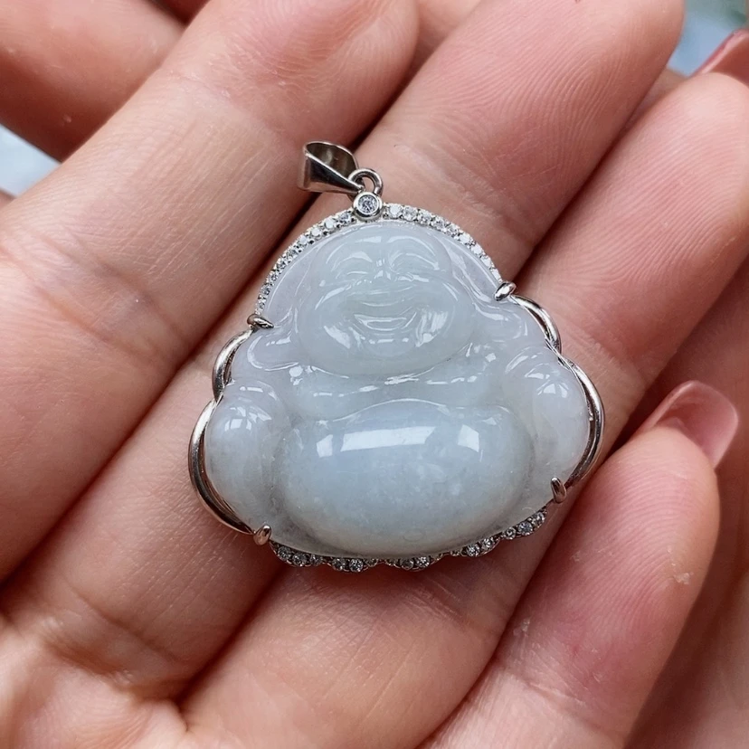 【闪购商品】翡翠颈饰未镶嵌思*姐天然翡翠A货佛公