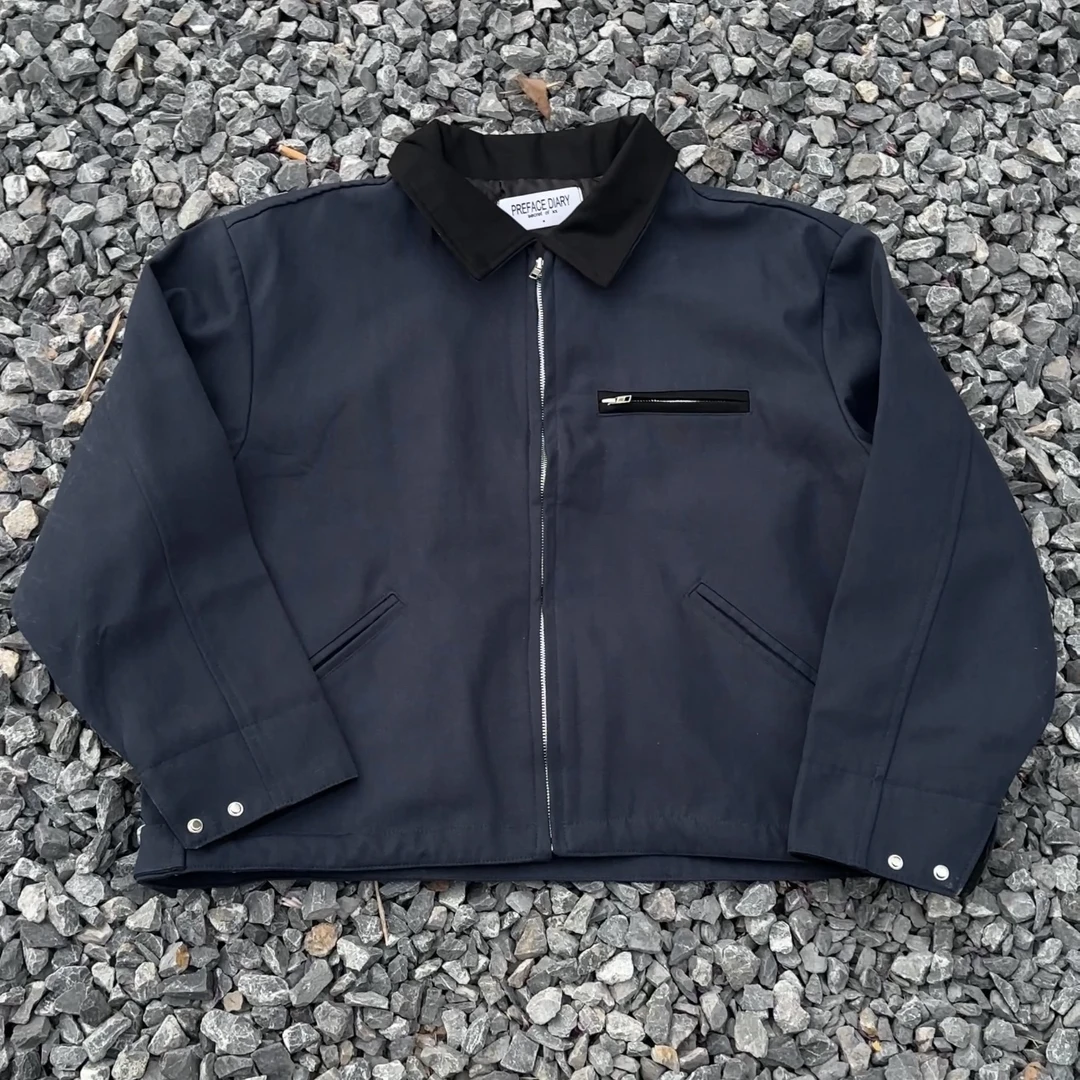 【KIKI】2025春季美式复古帆布翻领水洗夹克外套cleanfit 外套P11