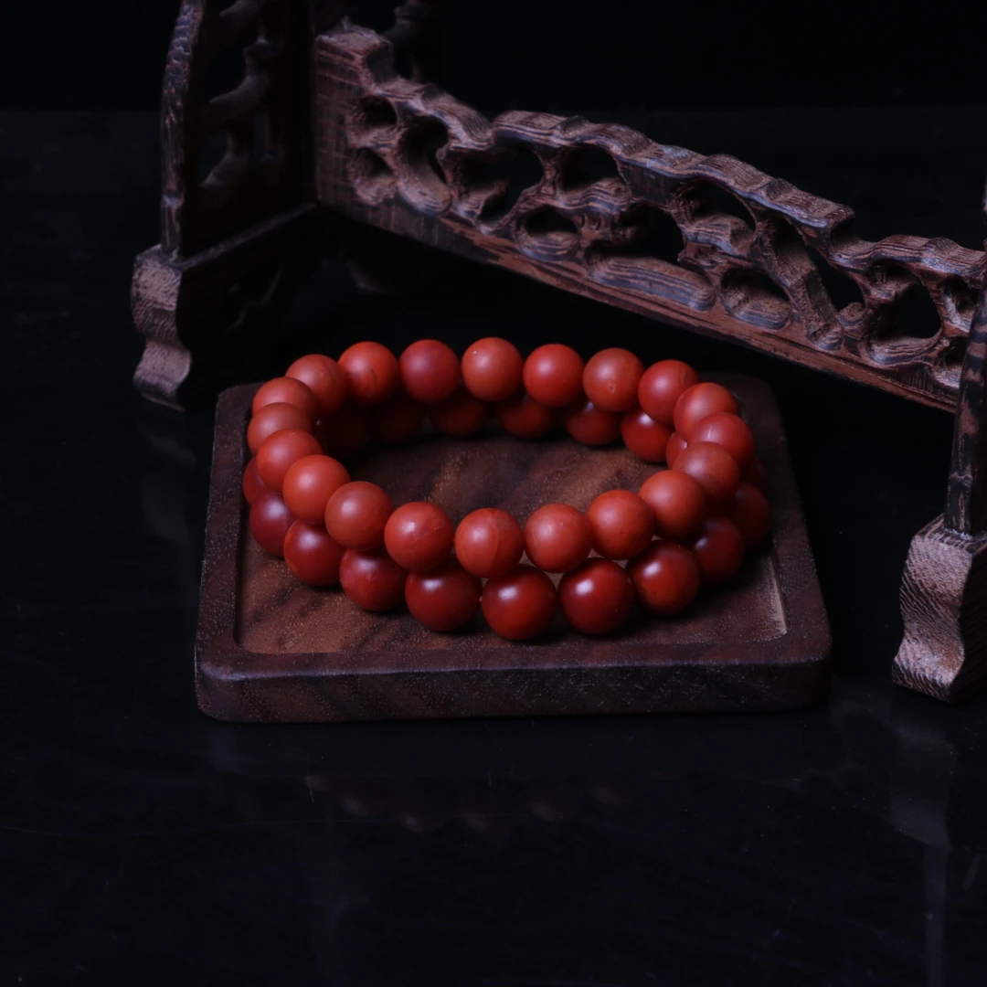 保山阿东寨南红玛瑙8mm左右圆珠手串一条n467（多样性发其一）