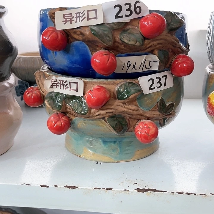 紫砂花盆粗陶材质多肉花盆发货四个