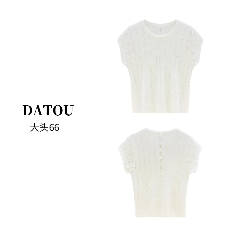 2025夏季新款时尚天-丝+亚麻毛衣上衣 8872