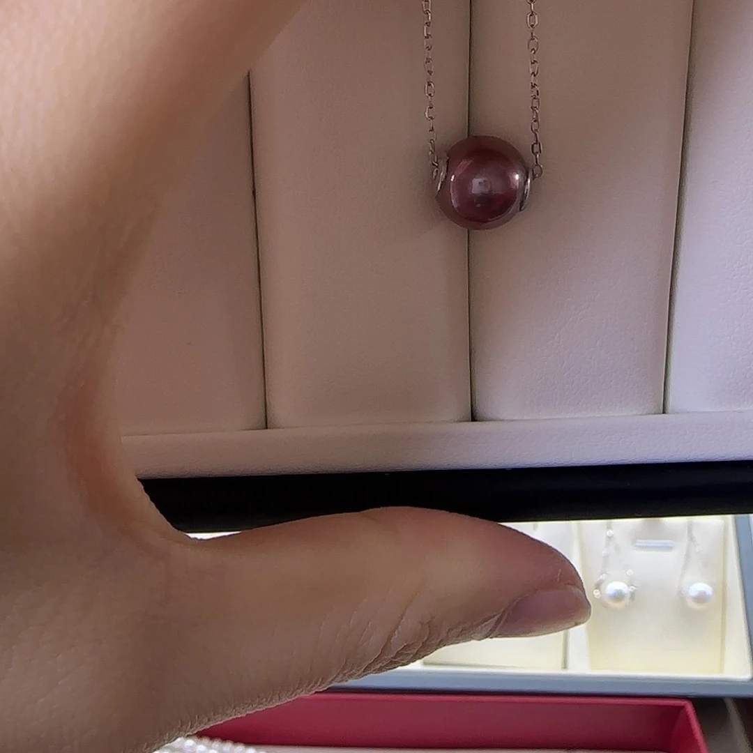 淡水珍珠银S925镶嵌颈饰9～10吊坠