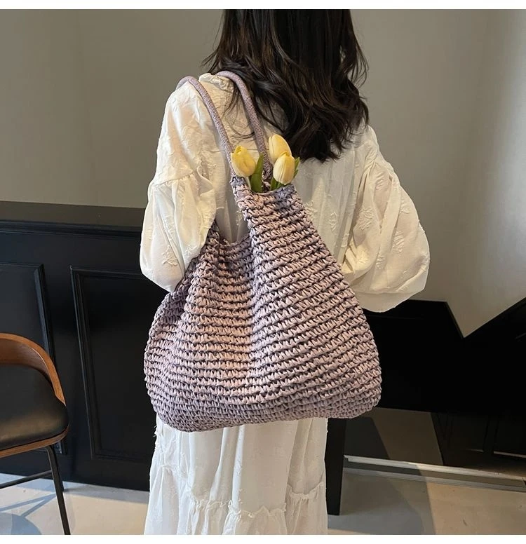 夏季爆款编织托特大包包女式2025新款海边度假草编包大容量单肩包