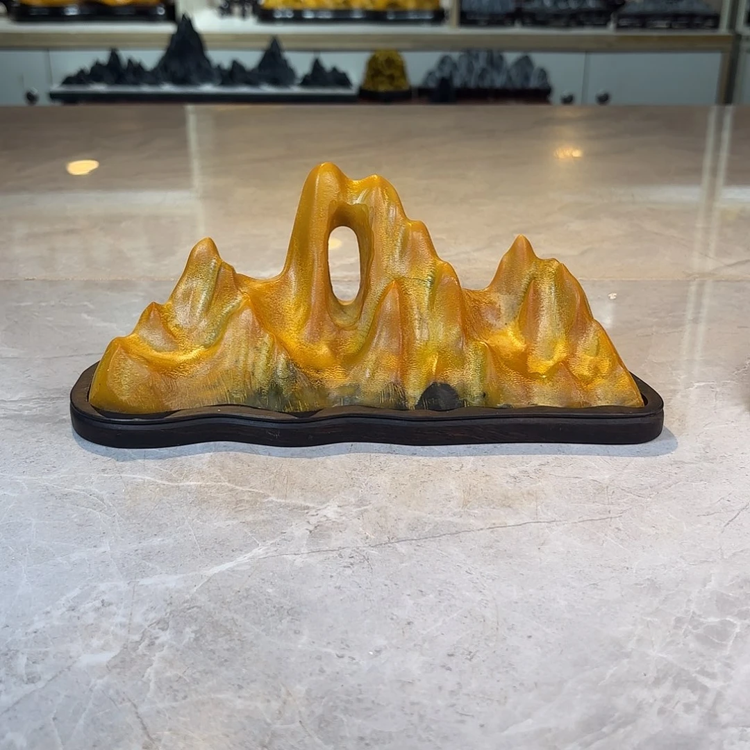 外***人灵璧石手工雕刻奇石摆件