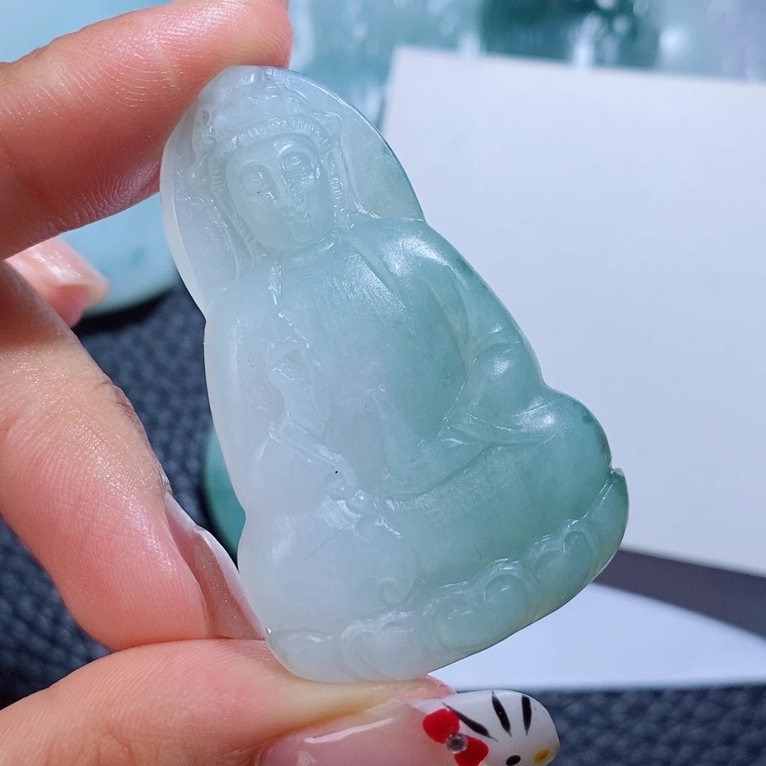 定制翡翠未镶嵌毛货付款后确认抛光