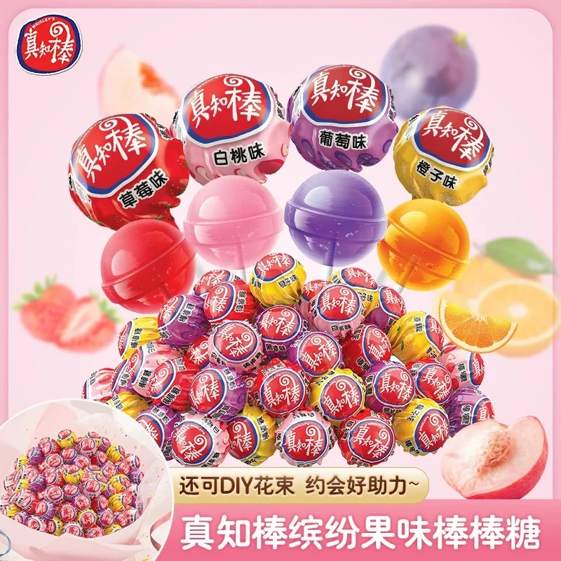真知棒果味桶装108只棒棒糖礼盒散装口味创意果味清新零食