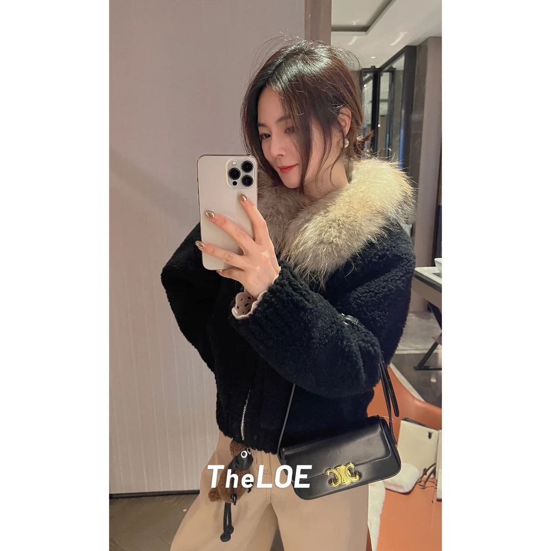 TheLOE/868g高克重全羊毛拉链气质减龄外套#LE-2801-1