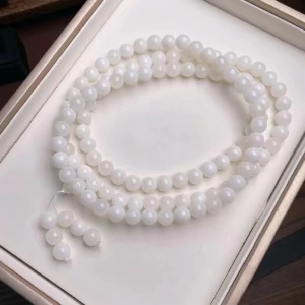 【艺品堂】6mm车车108项链-瓷白-圆珠