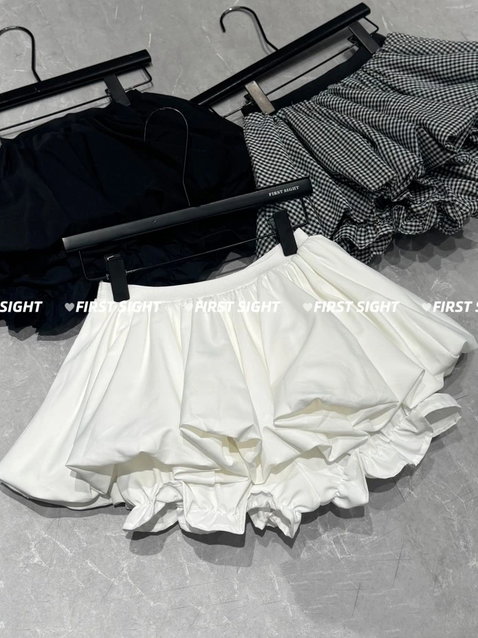 KPC【云朵花苞蓬蓬裤裙（有安全裤）】2025夏季显瘦南瓜A字半身裙