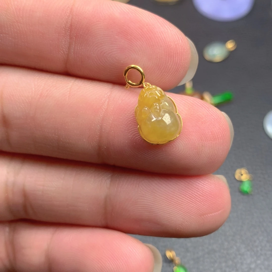 【闪购商品】颈饰18K金镶嵌翡翠翡翠