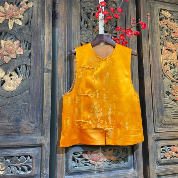 新中式国风奥黛短款马甲