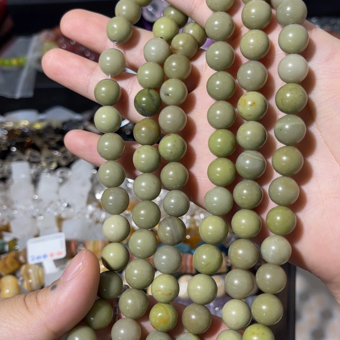 玛瑙/玉髓散珠牛油果啊拉善卡10