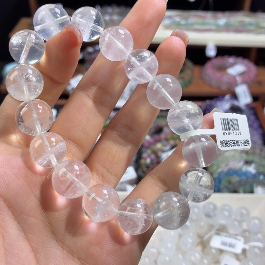 未镶嵌手串水晶白幽灵13+