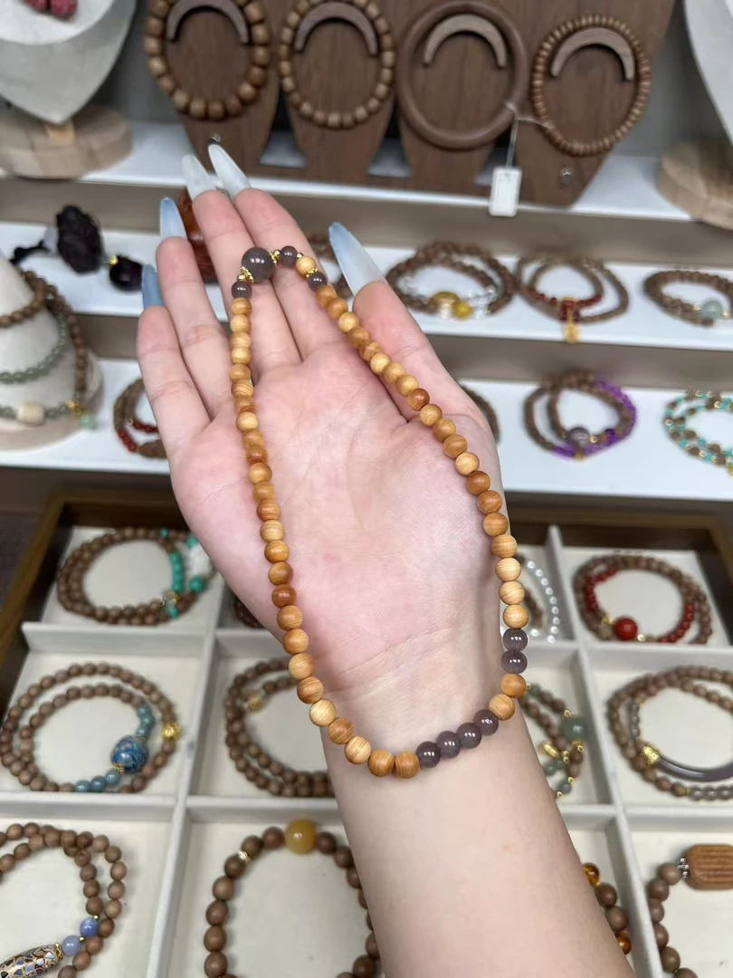 【福利】精品崖柏diy双圈手串6mm