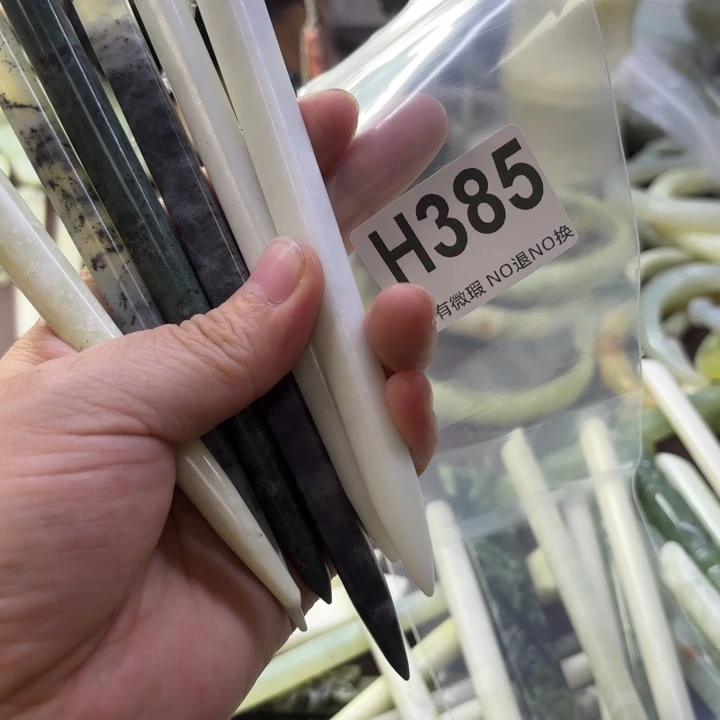 蛇纹石玉发饰合金滢**意