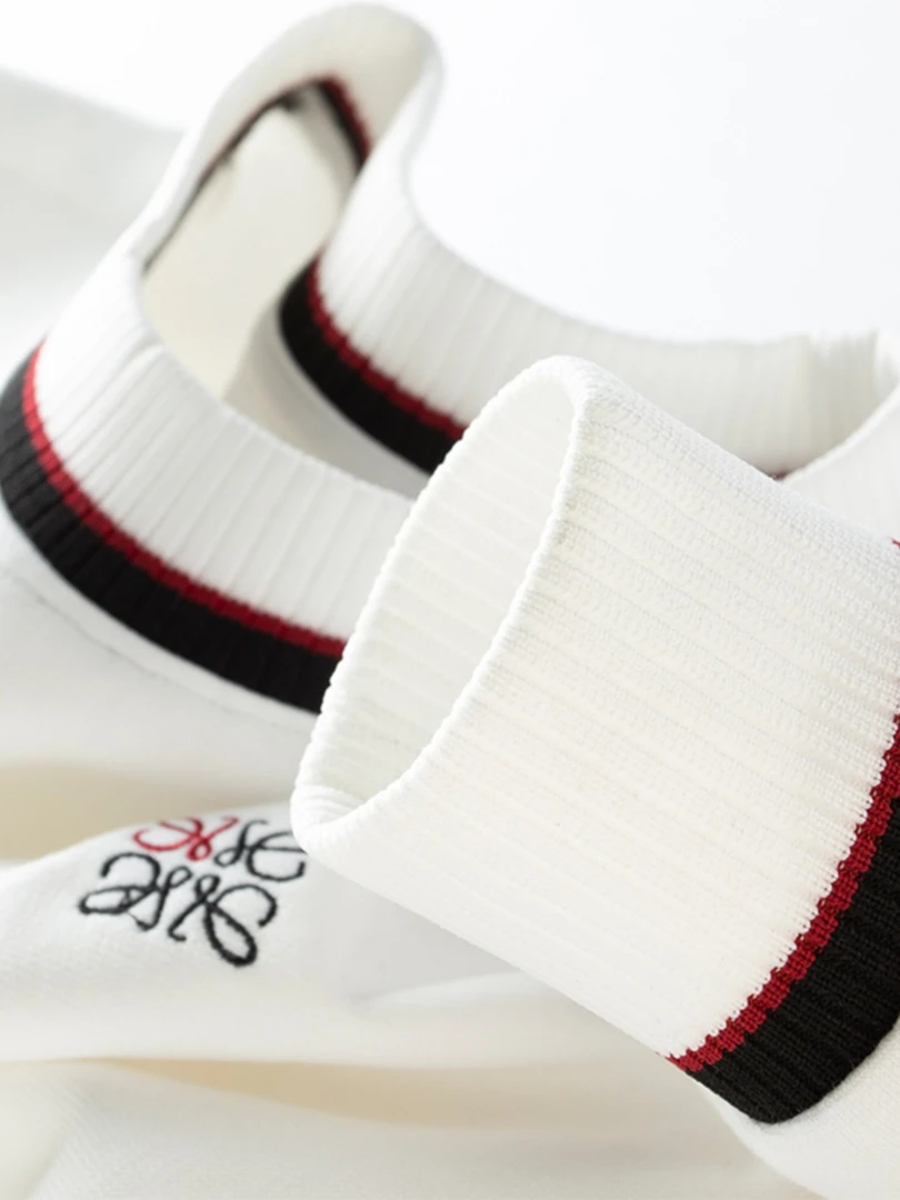 路约威格精致撞色螺纹亲肤新疆棉圆领卫衣男秋季薄款修身刺绣卫衣