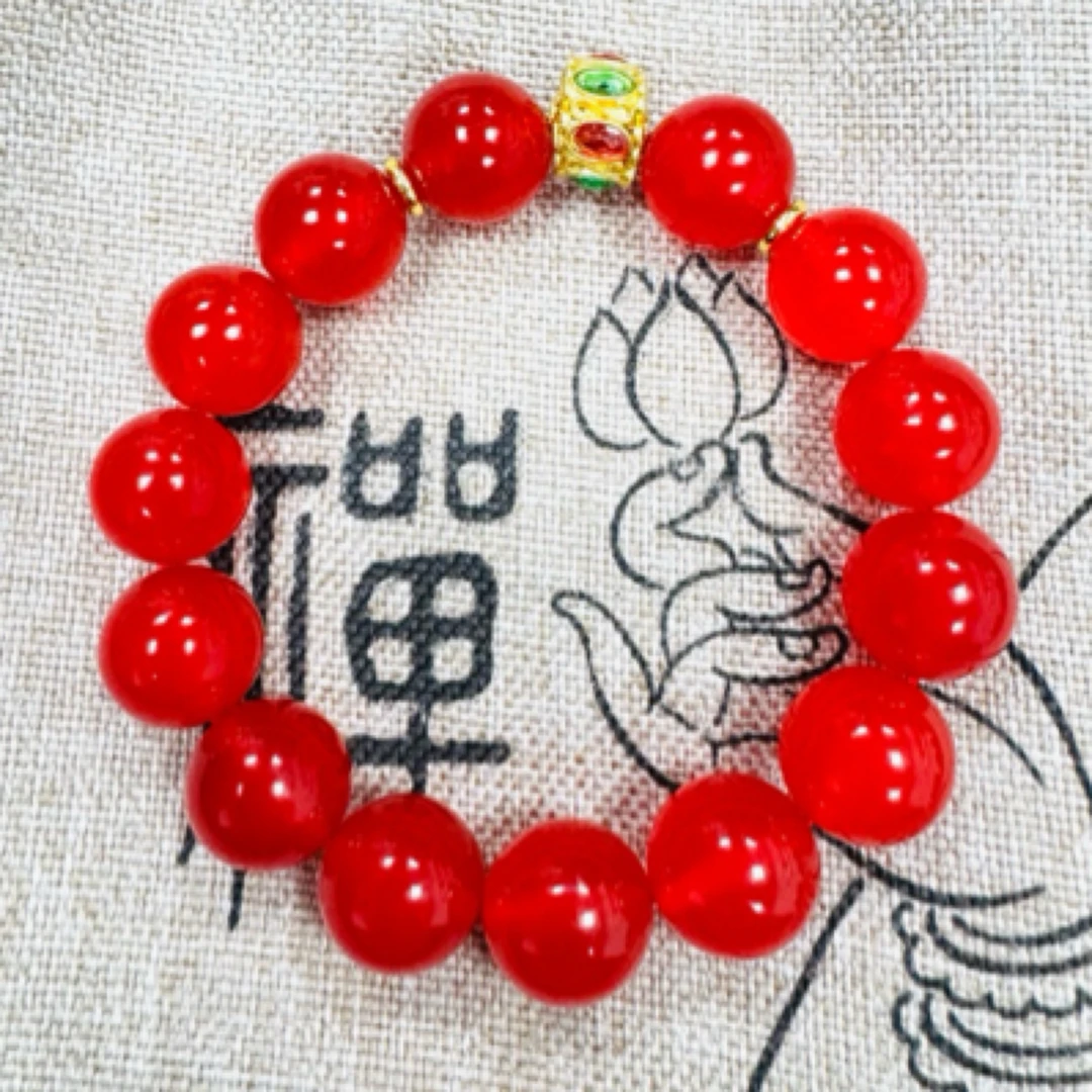 药王血玉红景天天红手串1