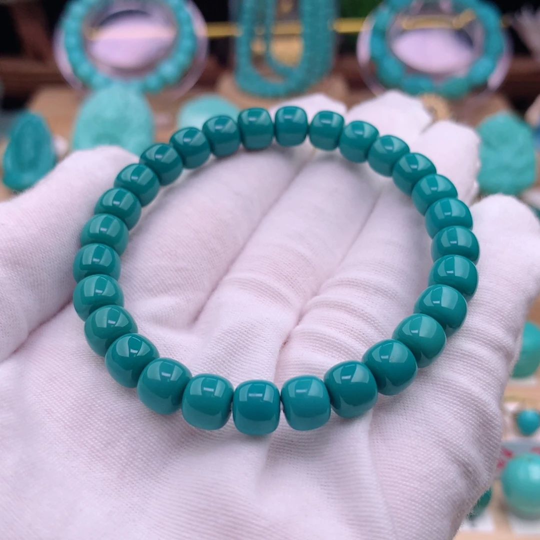 绿松石珠宝奇石未镶嵌8mm