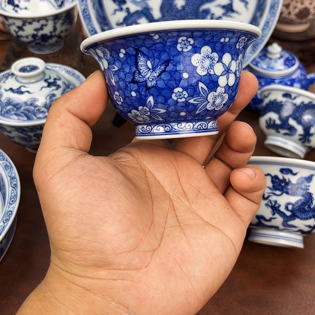 摆件用****3冰梅压手满绘景德镇