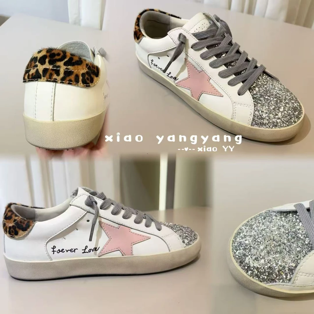 679韩版做旧纯皮星星小脏鞋