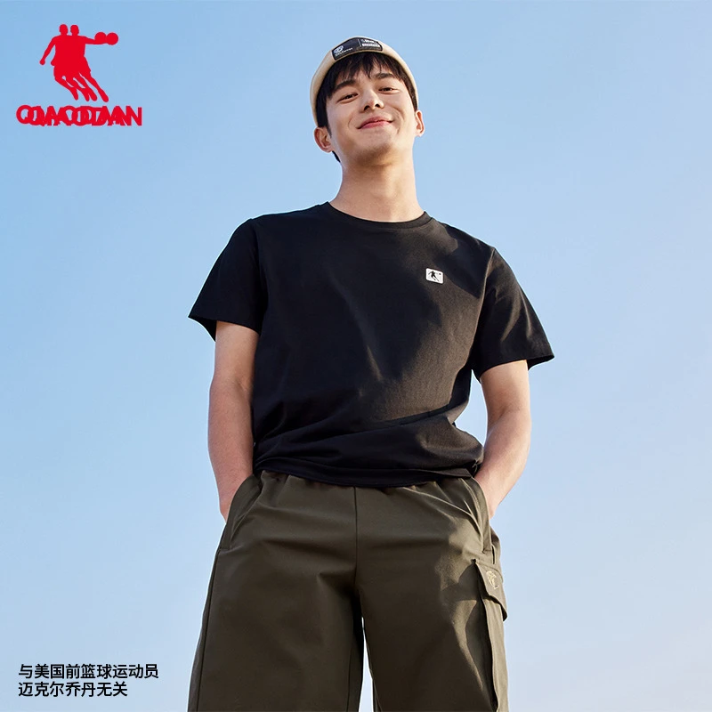 中国乔丹运动男短袖透气休闲圆领舒适户外半袖T恤男士情侣潮流男