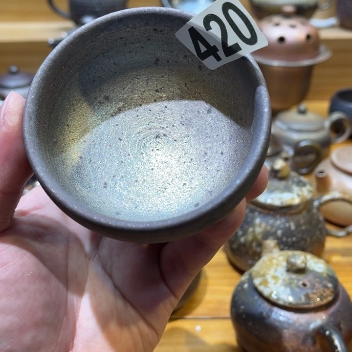 手工制作柴烧茶杯瑕420
