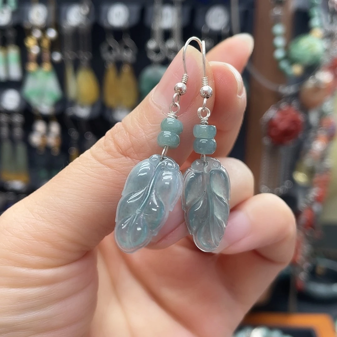 翡翠耳饰银S925镶嵌367ghjjggh