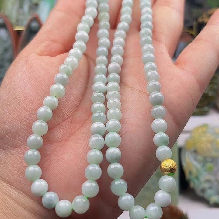 翡翠未镶嵌颈饰项链