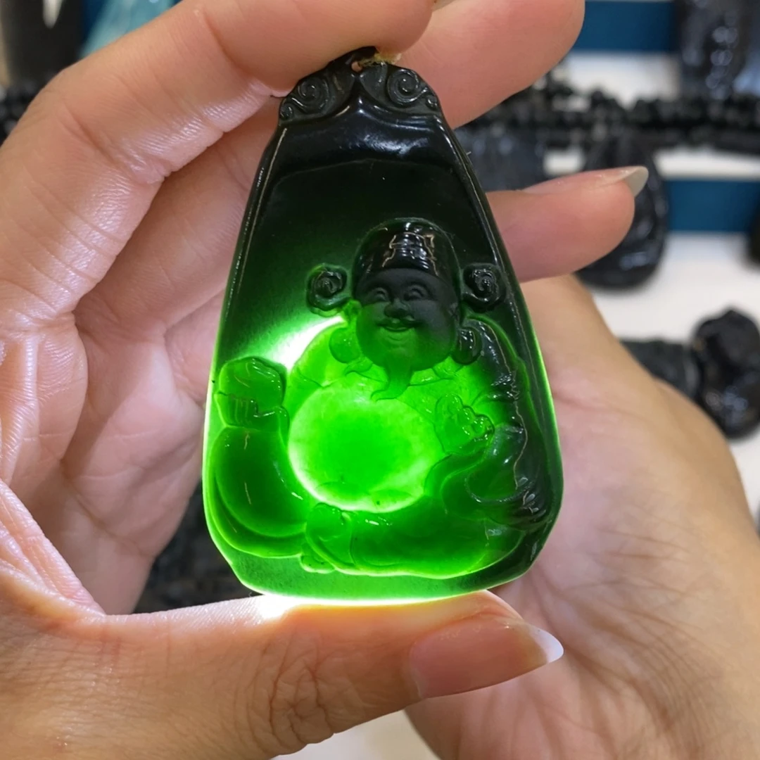 蛇纹石玉未镶嵌吊坠