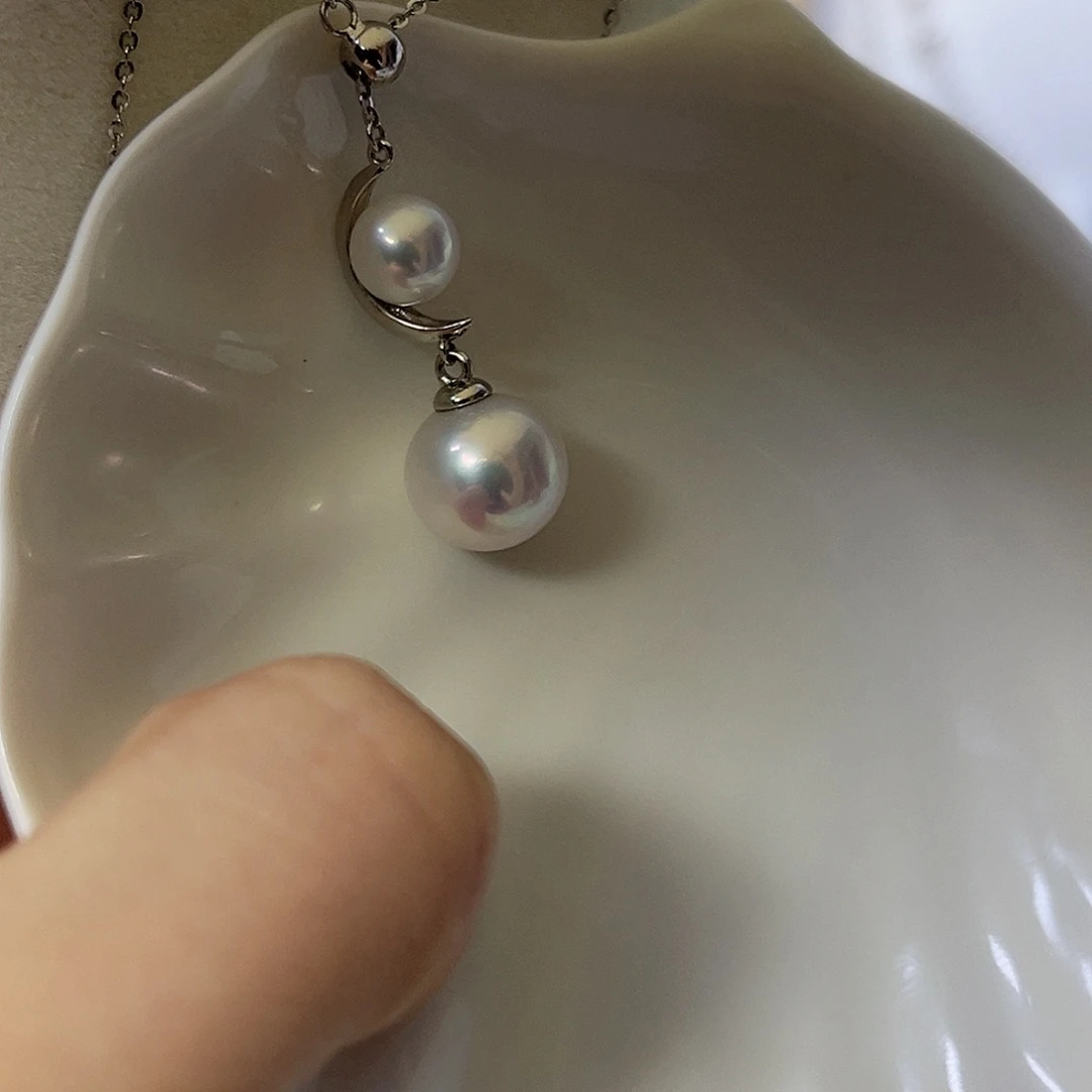 颈饰银S925镶嵌淡水珍珠