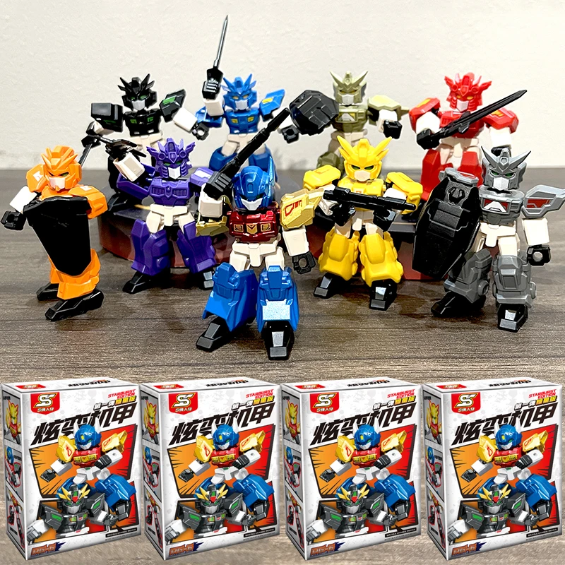 2025新款炫变机甲模型迷你积木人盲盒机器人儿童玩具男孩礼物摆件