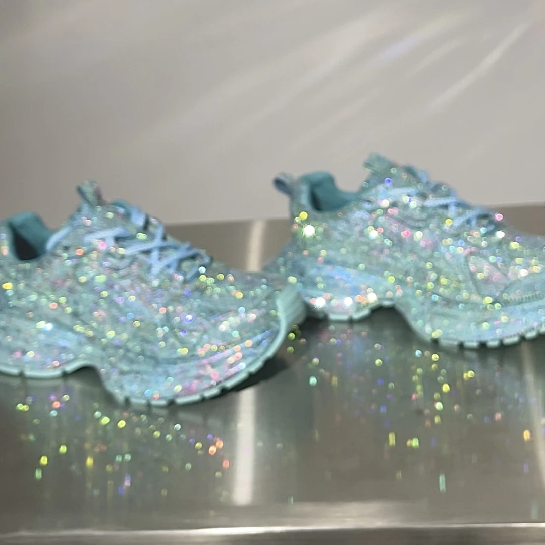【蓝色海洋】baby蓝色满天星满钻烫钻碎花潮鞋春季老爹鞋女鞋仙女风
