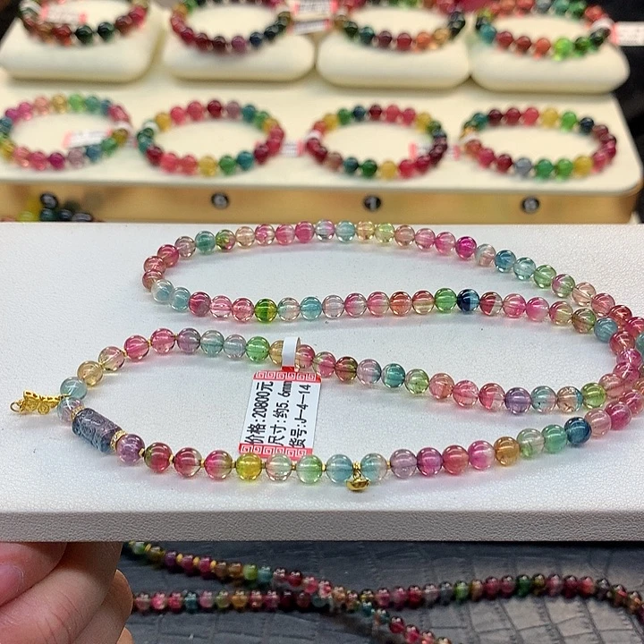 手链未镶嵌西瓜碧玺西瓜手串5.6mm