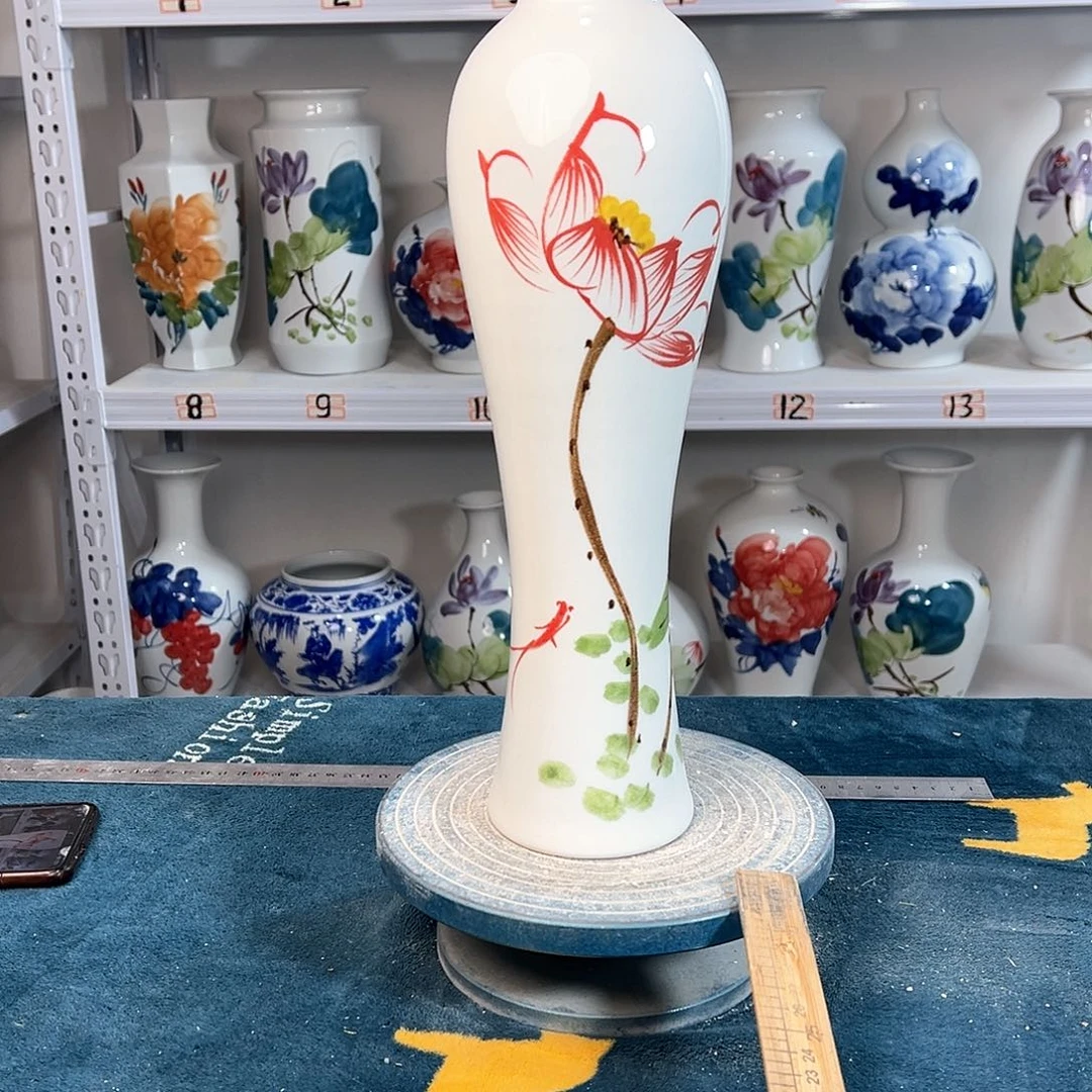摆件景德镇陶瓷美荷花