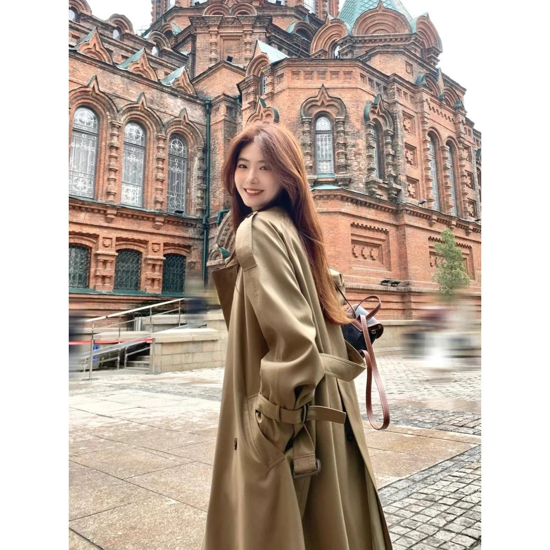 RIXO STREET卡其风衣女式中长春秋季新款高端韩式小款休闲外套