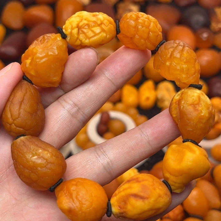 裸石琥珀未镶嵌天然蜜蜡手串