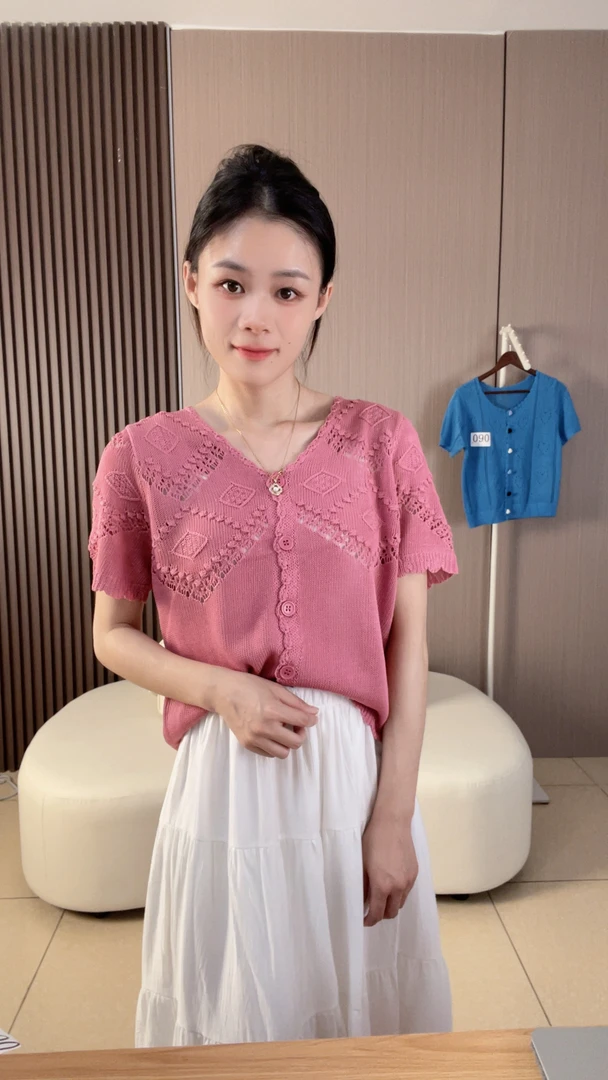 800-999(沫沫专属)2025夏季针织衫新款洋气夏季时尚针织上衣百搭