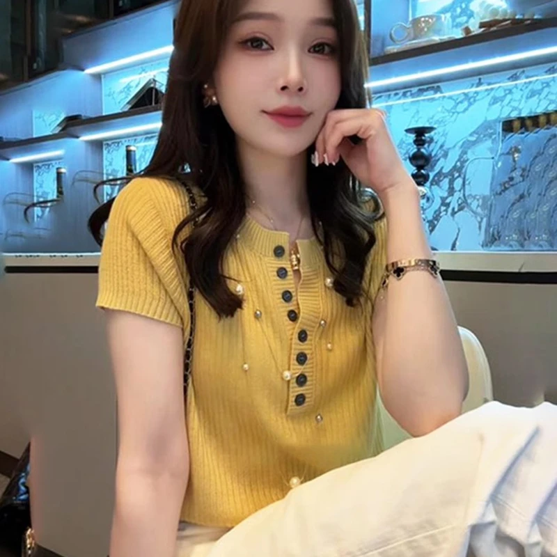 韩版百搭时尚小众设计感短袖T恤女2025夏季新款简约减龄洋气上衣