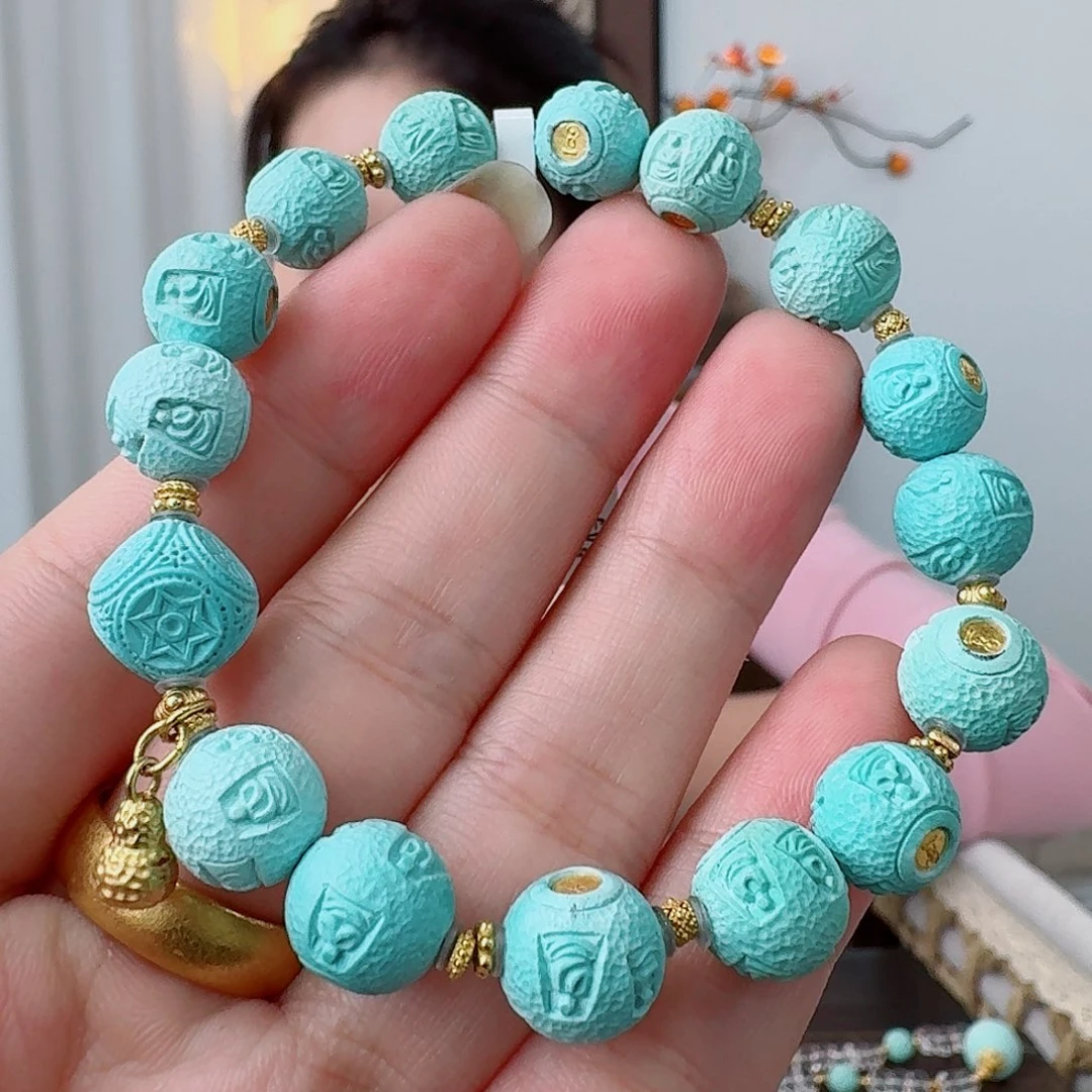 绿松石18K金镶嵌珠宝奇石