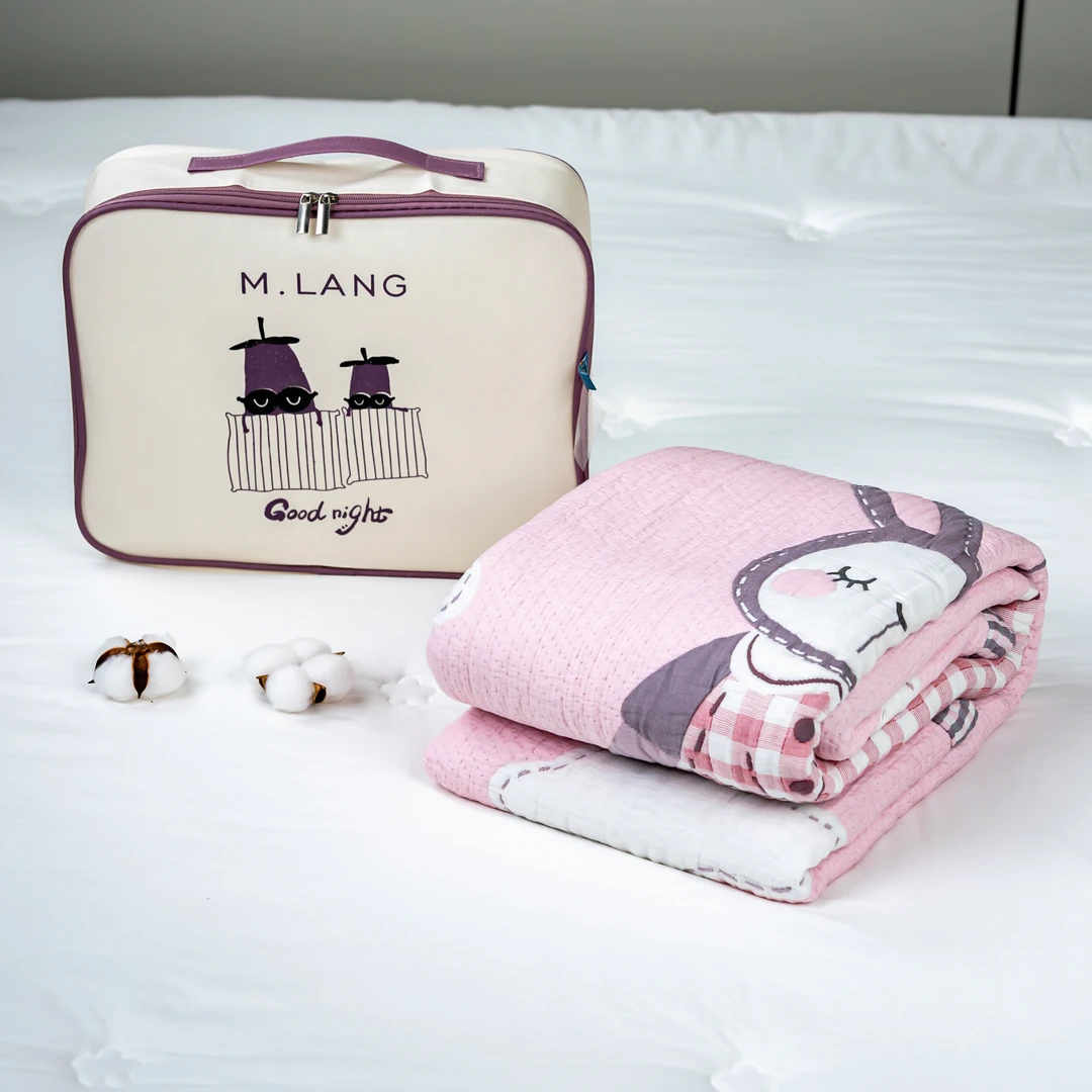【M.LANG】 多巴胺凉感毯150*200cm 云朵小兔