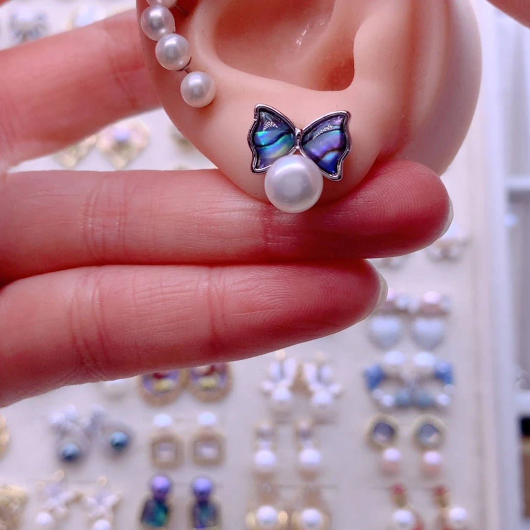 合金耳饰淡水珍珠