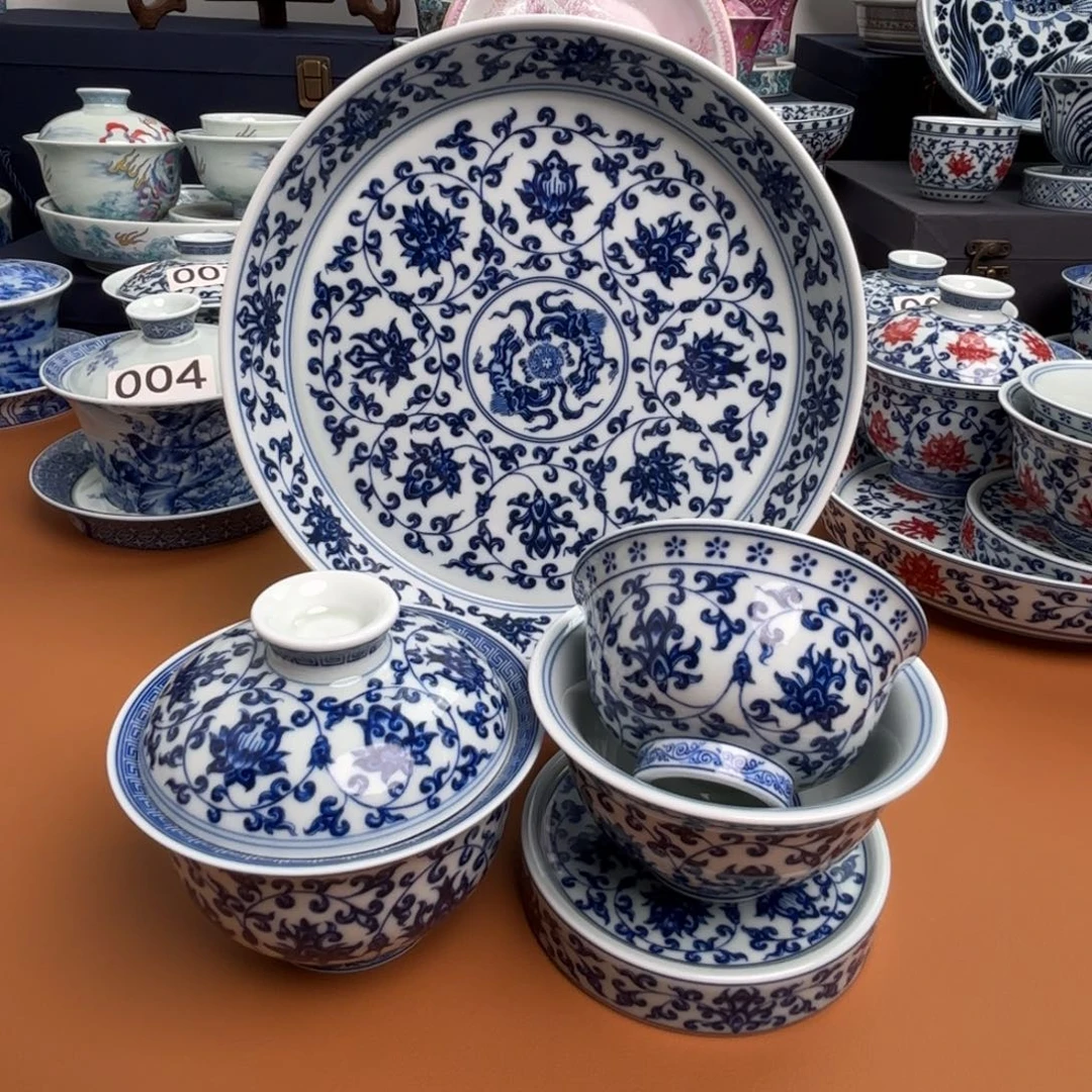 兰***经景德镇陶瓷五件套