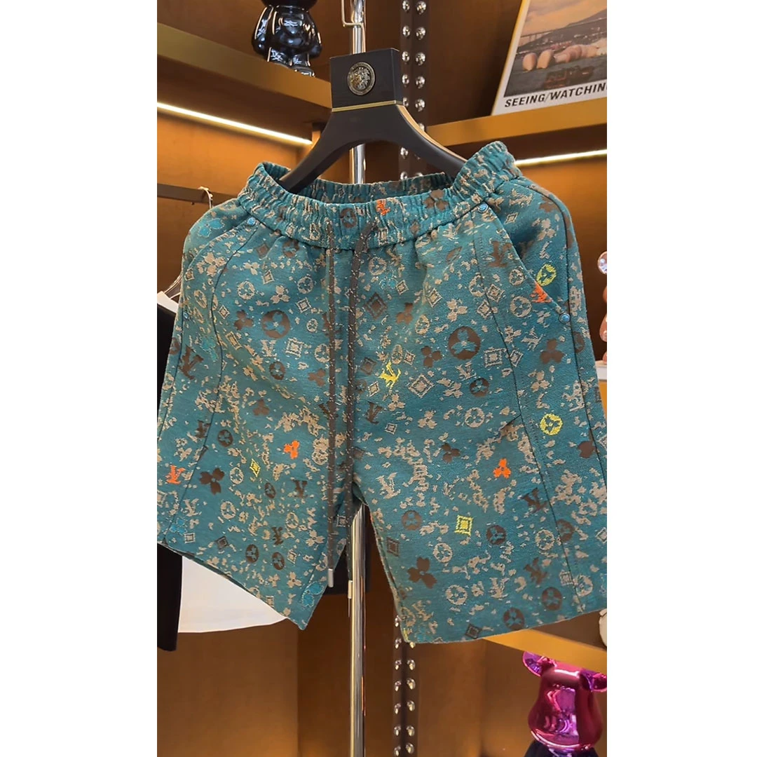 欧货顶奢高定男装休闲裤子2025夏季新款小众设计感水洗显瘦短裤潮