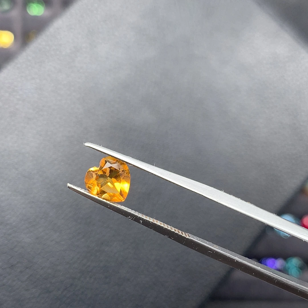 黄晶未镶嵌珠宝半成品心7